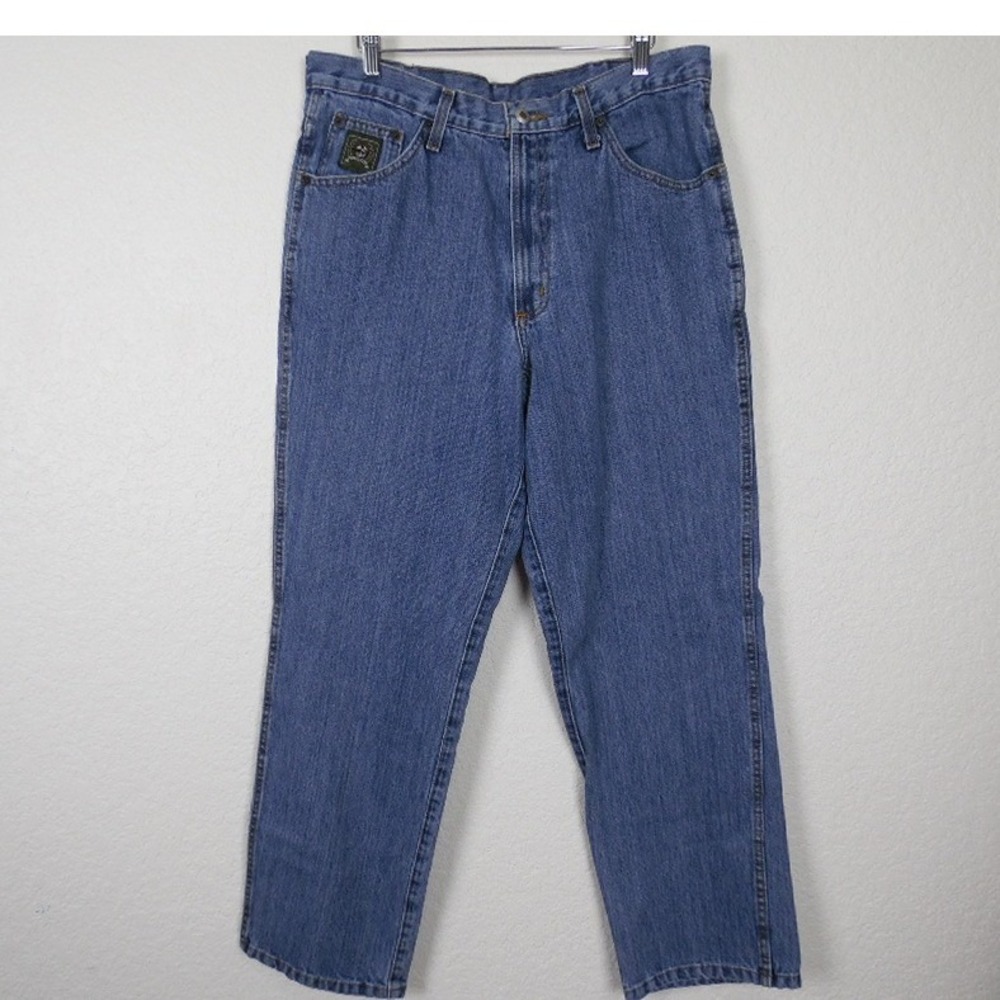 Cinch Mens Blue Denim Jeans 34x30 Relaxed‎ Fit Cotton Workwear Western Cowboy